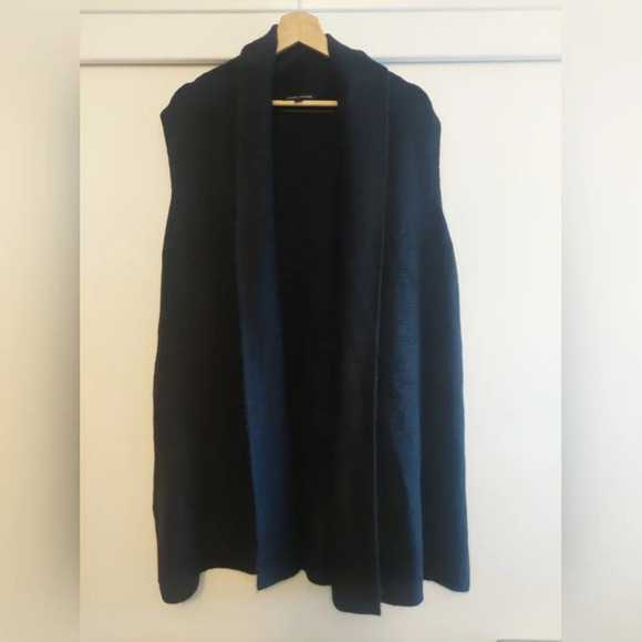 Mario Serrani Shawl collar sleeveless Cardigan Knit sweater vest black 2X - Picture 5 of 8